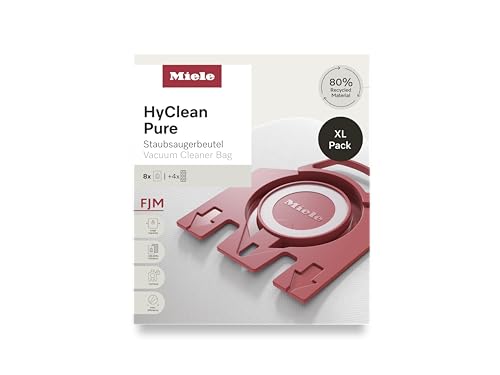 Miele (ミーレ) XL Pack HyClean Pure ダストバッグ (FJM) [ 正規販売店 ] (ダストバッグ 8枚 / モーター保護フィルター2枚 / 排気フィルターx2枚) ミーレ掃除機 交換用 紙パック